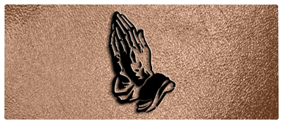 DNSEMP-L-516-BK-SH-BZ Black Praying Hands Shimmer Bronze